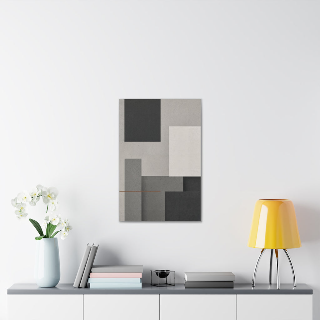 Brutalist Concrete Abstract Canvas | Industrial Modern Wall Art | Minimalist Loft Decor