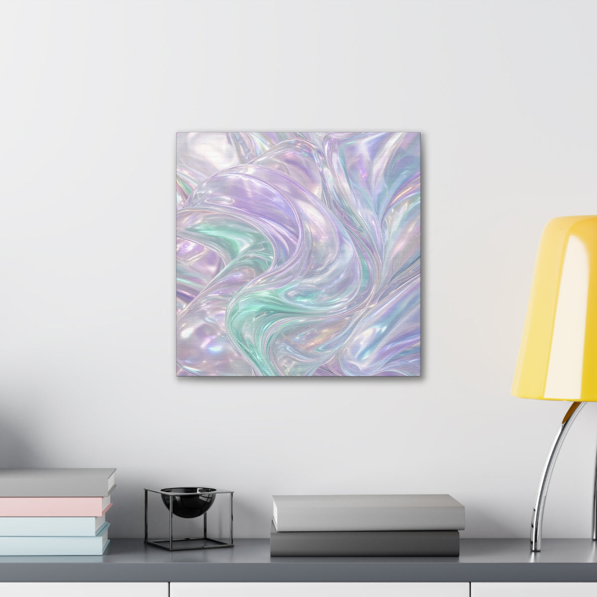 Monochrome Gold Leaf Abstract Canvas | Black White Luxe Wall Art | Modern Gallery Living Room Decor