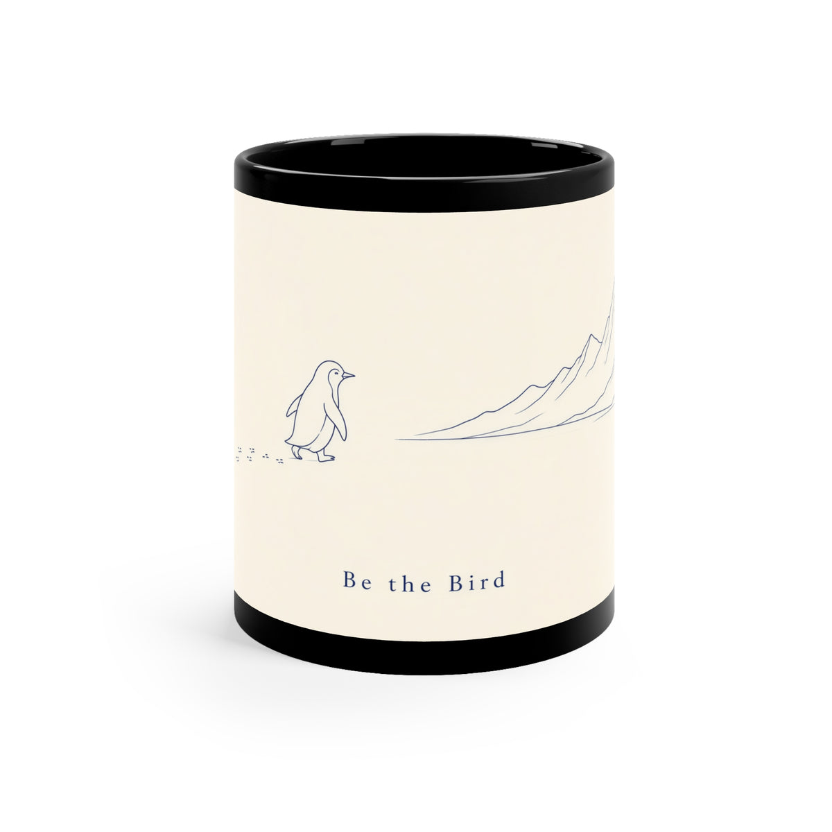 Be the Bird Ceramic Coffee Mug — 11oz Black Accent