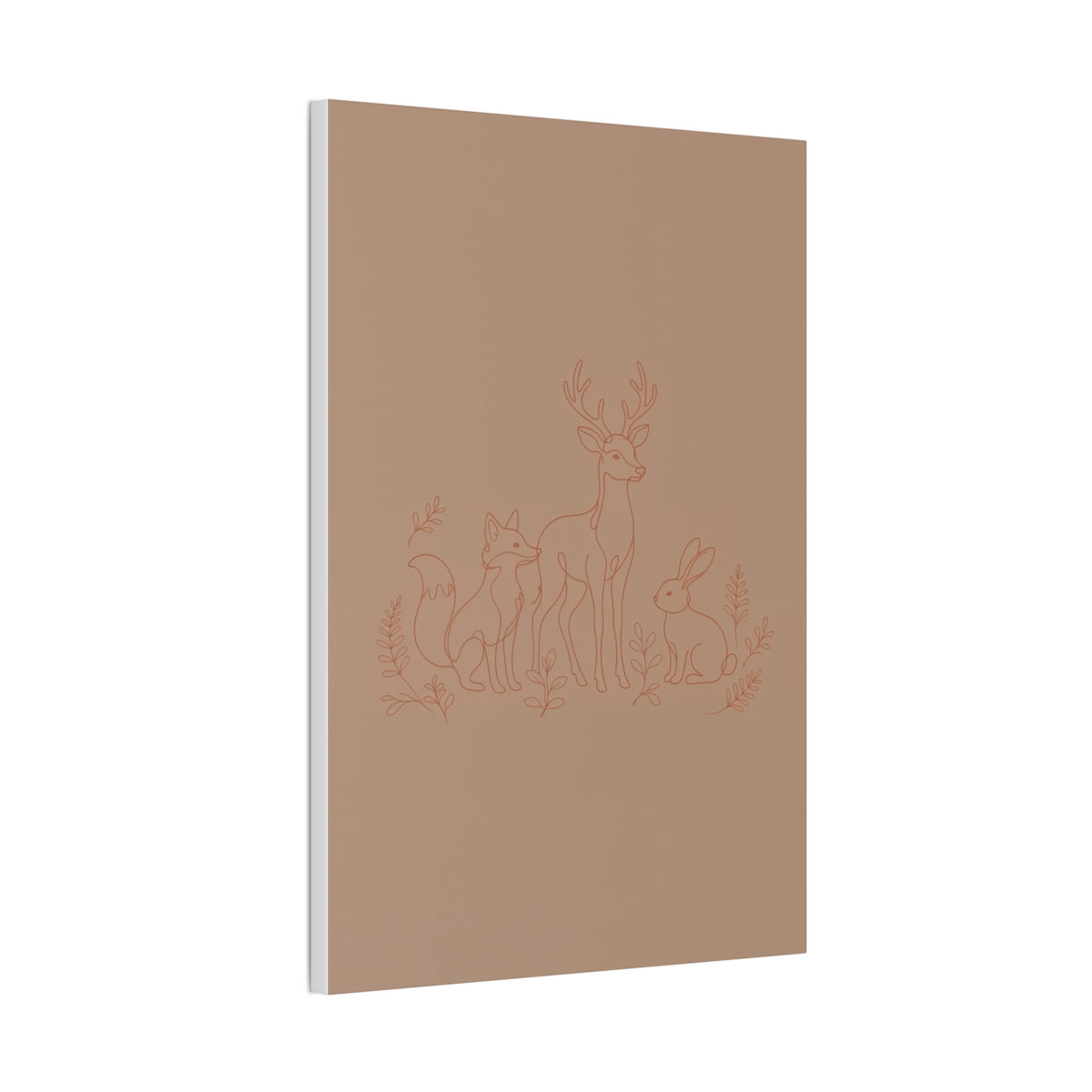 Woodland Animal Line Art Nursery Print | Fox Deer Rabbit Canvas | Gender Neutral Nursery Decor