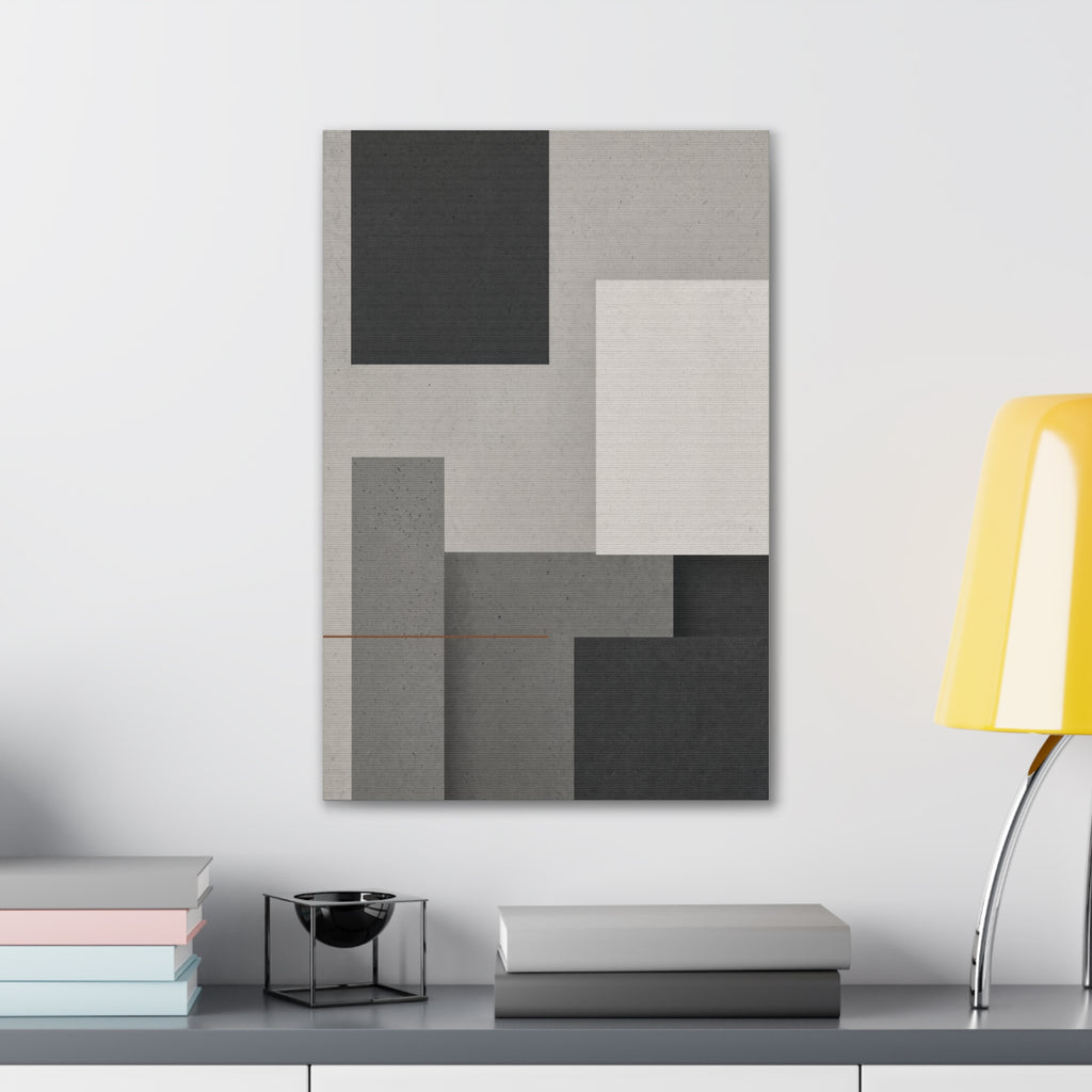 Brutalist Concrete Abstract Canvas | Industrial Modern Wall Art | Minimalist Loft Decor
