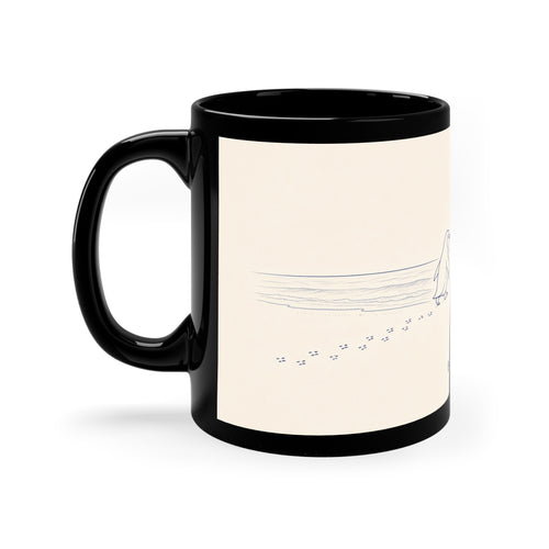 Be the Bird "Beach Life" Ceramic Coffee Mug — 11oz Black Accent