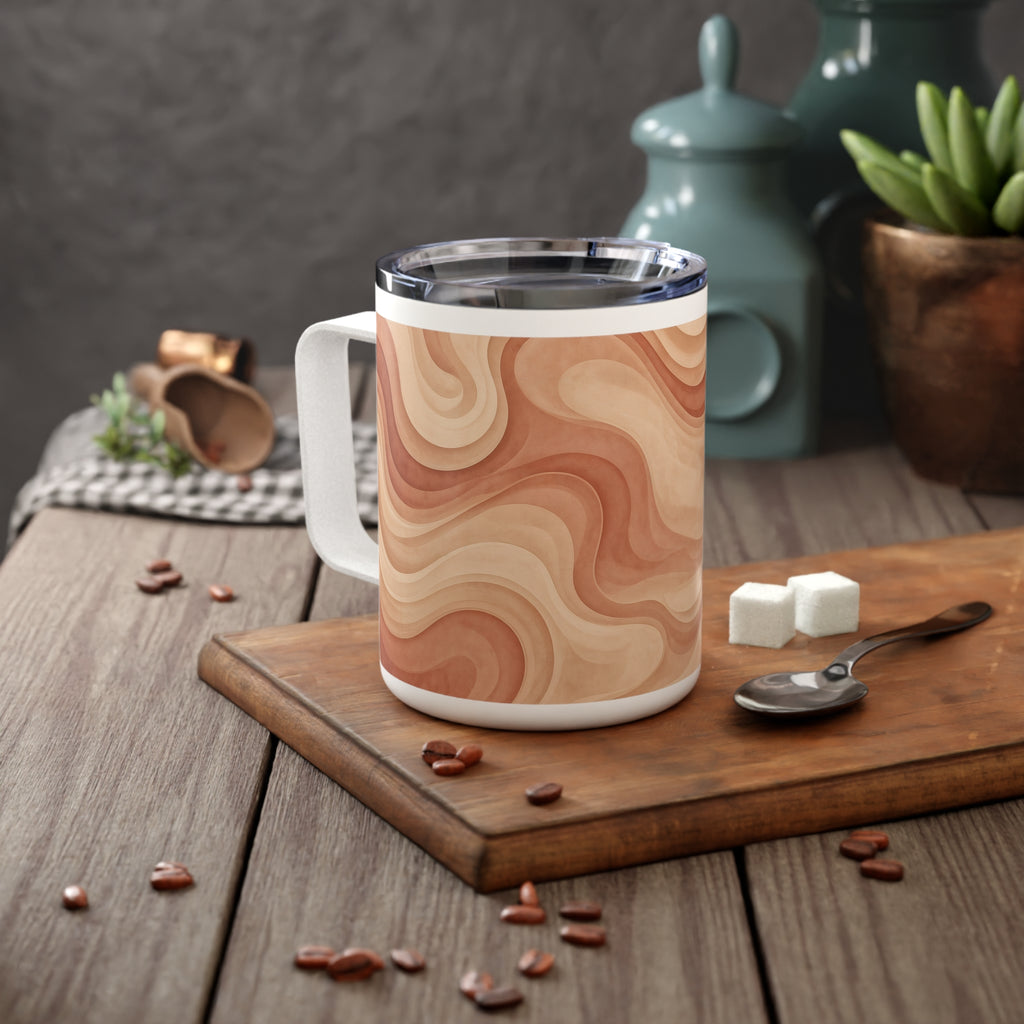 Terracotta Abstract Swirl Coffee Mug | Minimalist Aesthetic Mug | Warm Boho Gift