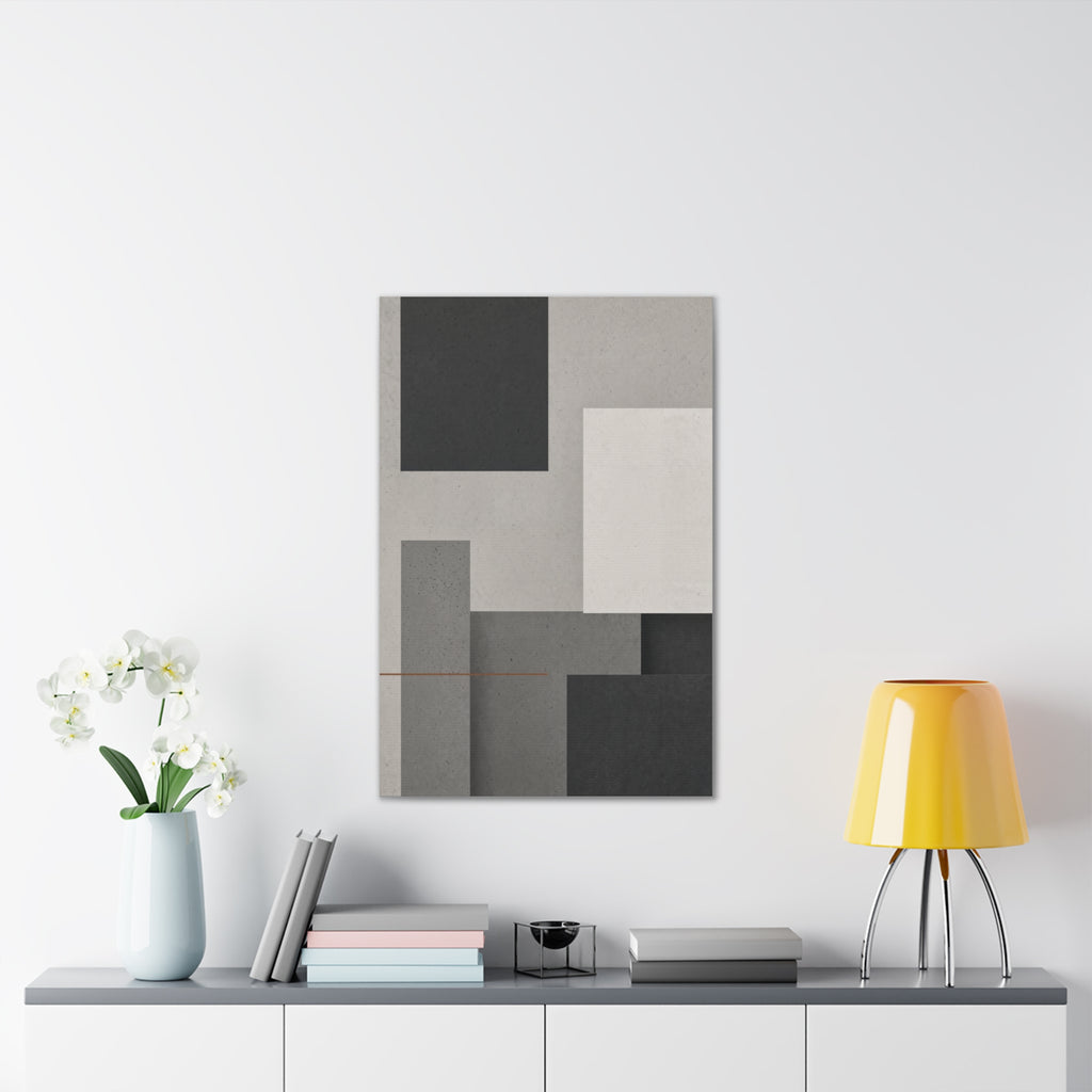 Brutalist Concrete Abstract Canvas | Industrial Modern Wall Art | Minimalist Loft Decor
