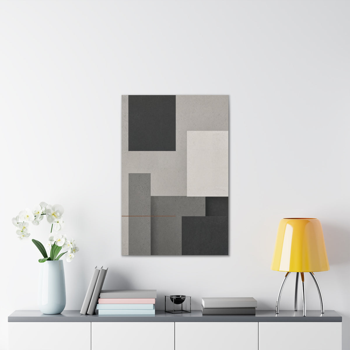 Brutalist Concrete Abstract Canvas | Industrial Modern Wall Art | Minimalist Loft Decor