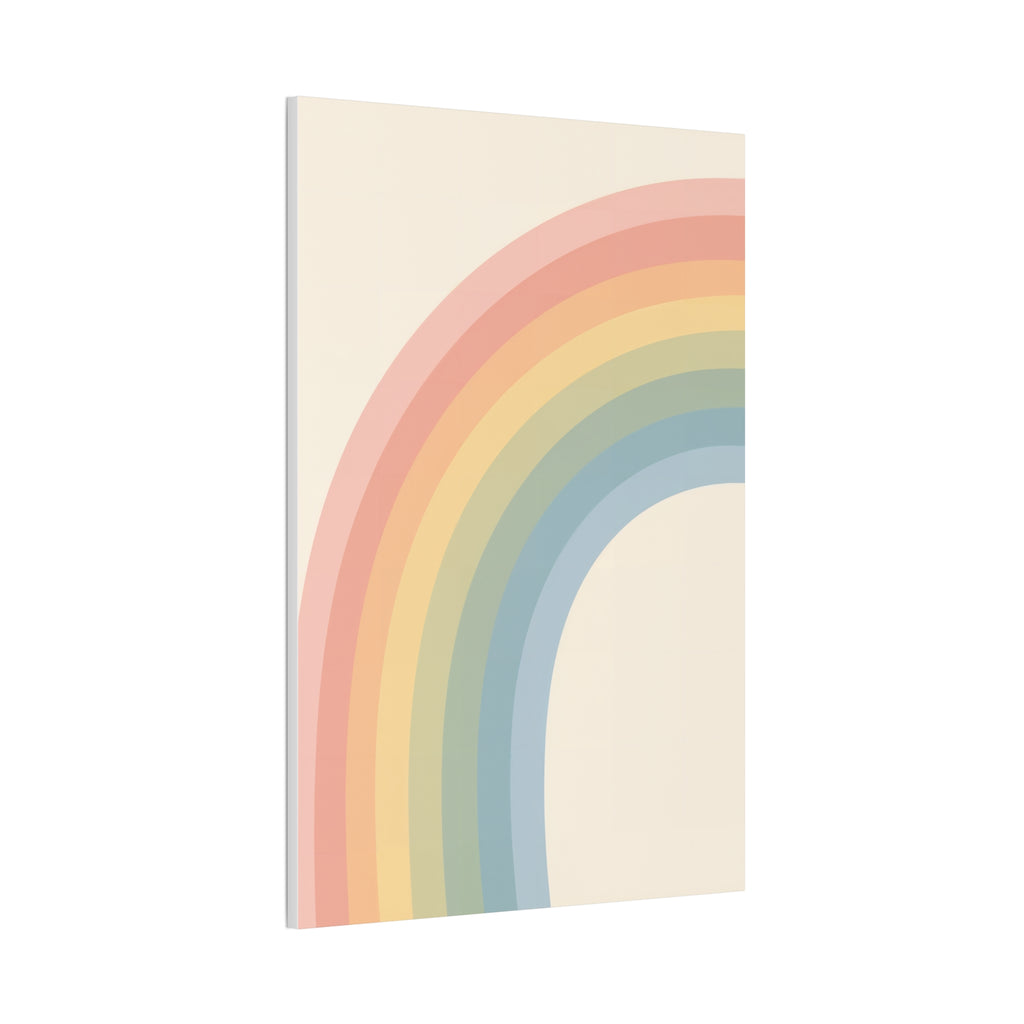 Pastel Rainbow Arch Nursery Print | Soft Gradient Baby Room Canvas | Modern Gender Neutral Decor, Stretched Canvas 0.75"