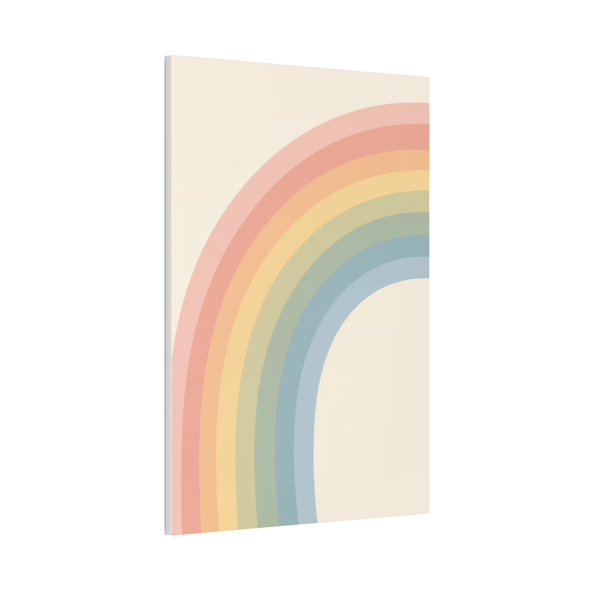 Pastel Rainbow Arch Nursery Print | Soft Gradient Baby Room Canvas | Modern Gender Neutral Decor, Stretched Canvas 0.75"