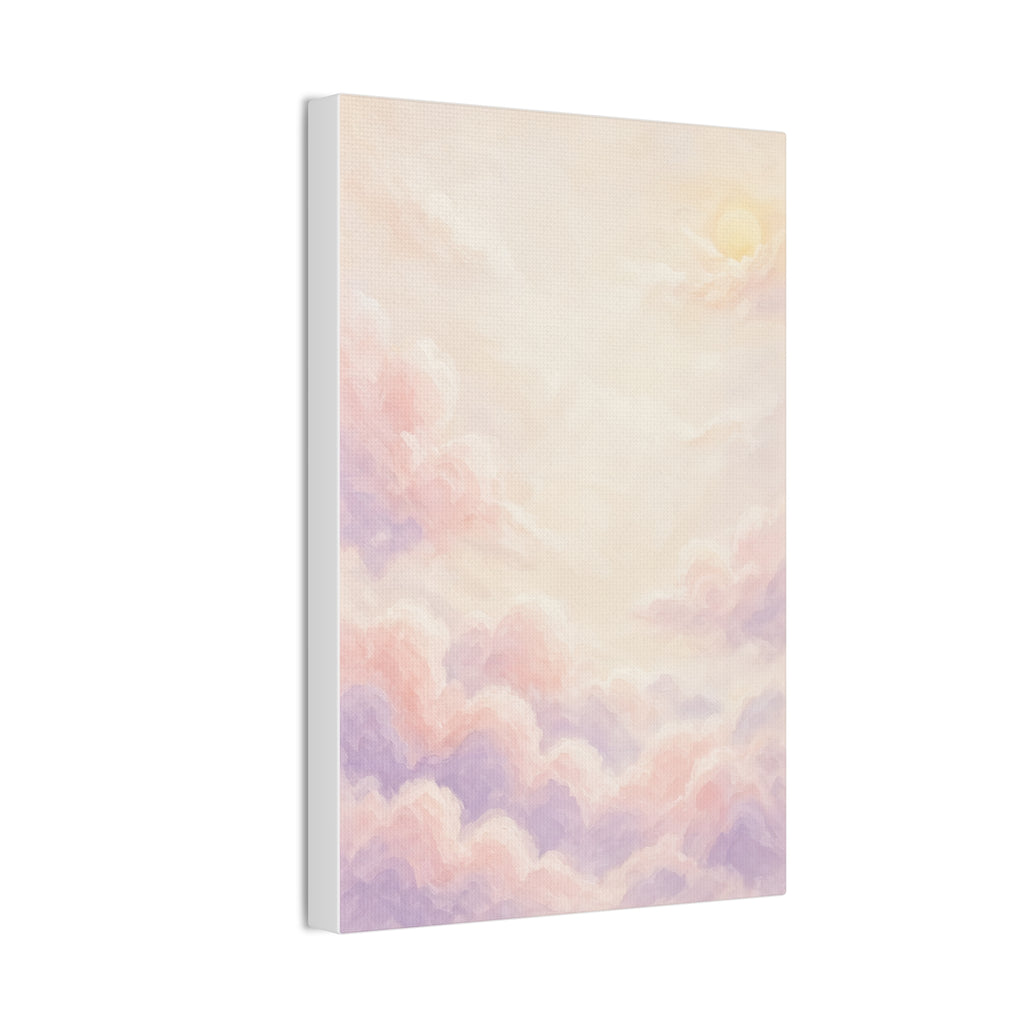 Pastel Cloud Nursery Canvas | Soft Sky Wall Landscape, Stretched Canvas 0.75"
