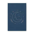 Sleepy Moon Nursery Print | Celestial Baby Room Canvas | Dusty Blue Bedtime Wall Art