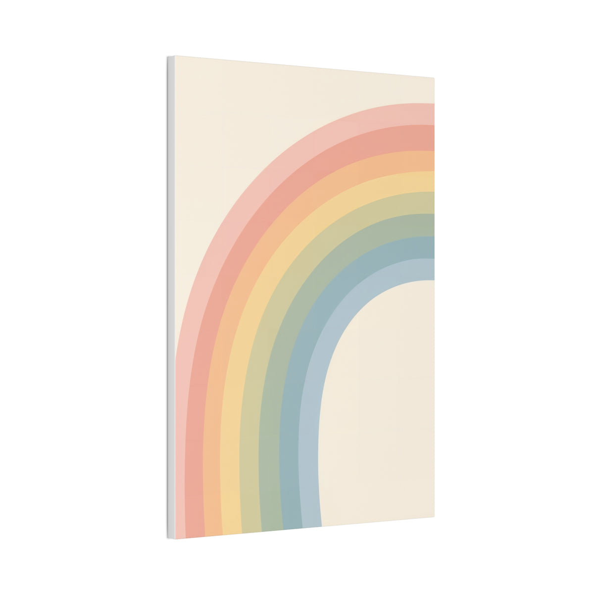 Pastel Rainbow Arch Nursery Print | Soft Gradient Baby Room Canvas | Modern Gender Neutral Decor, Stretched Canvas 0.75"