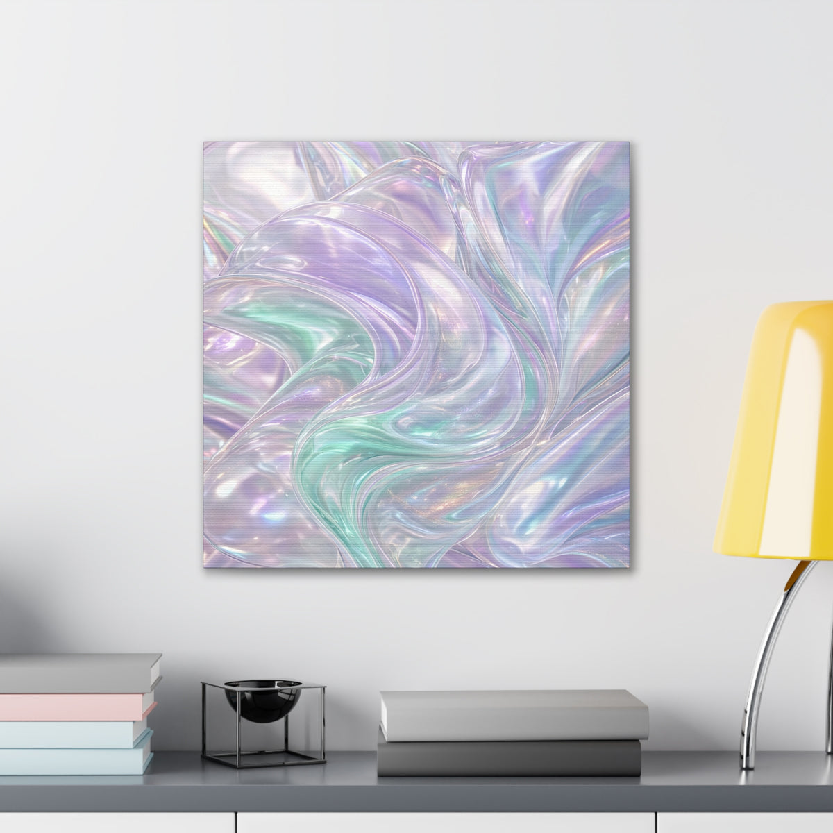 Monochrome Gold Leaf Abstract Canvas | Black White Luxe Wall Art | Modern Gallery Living Room Decor
