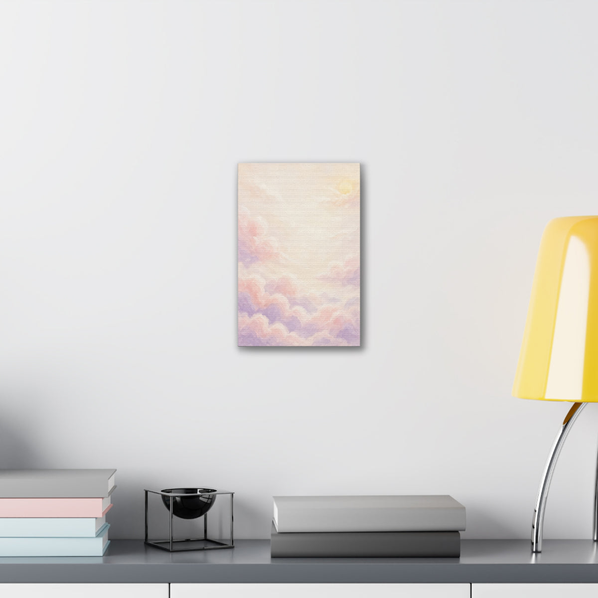 Pastel Cloud Nursery Canvas | Soft Sky Wall Landscape, Stretched Canvas 0.75"
