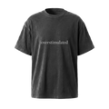 Overstimulated Graphic Tee — Minimal Text Vintage Mineral Wash T-Shirt