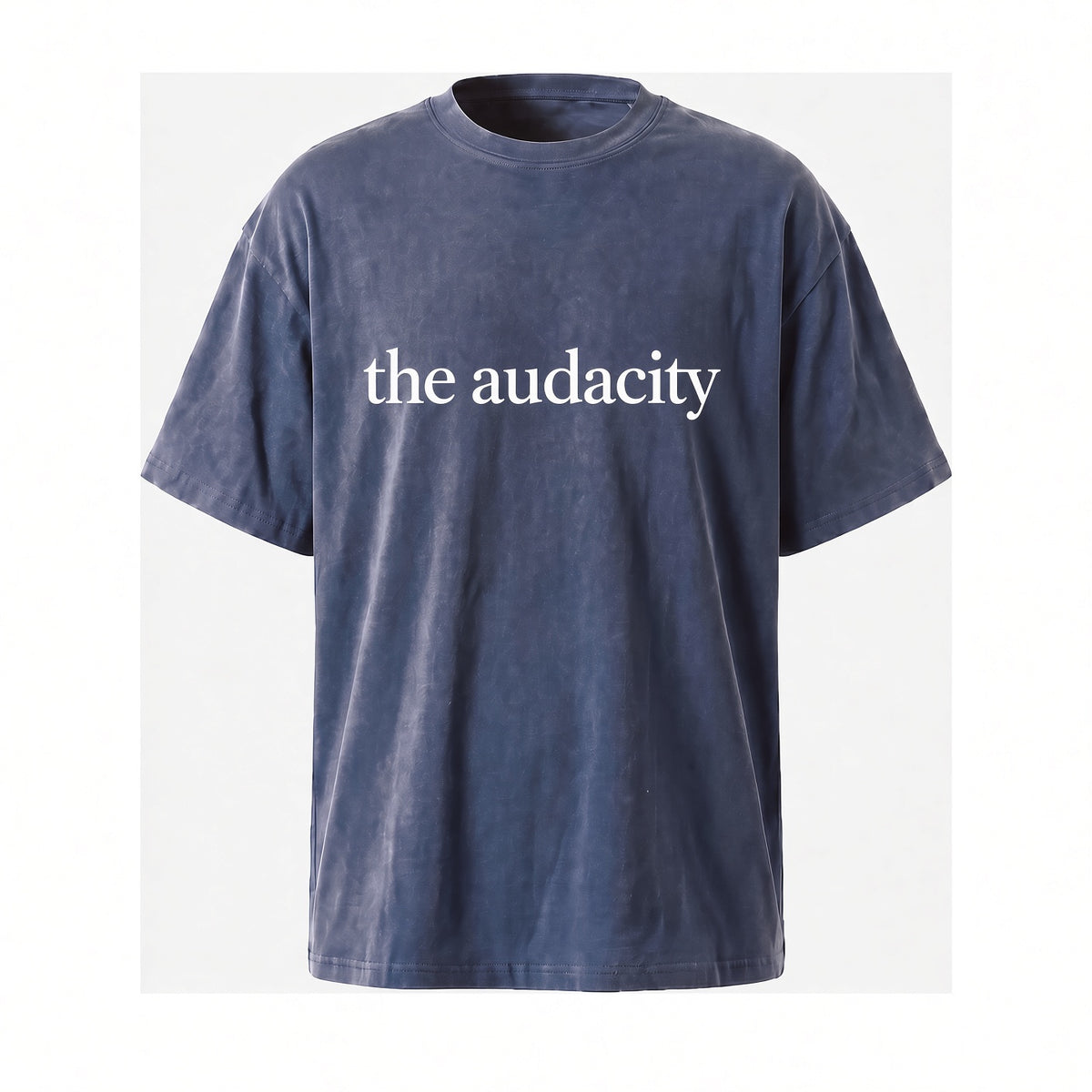 The Audacity Graphic Tee — Minimal Text Vintage Mineral Wash T-Shirt