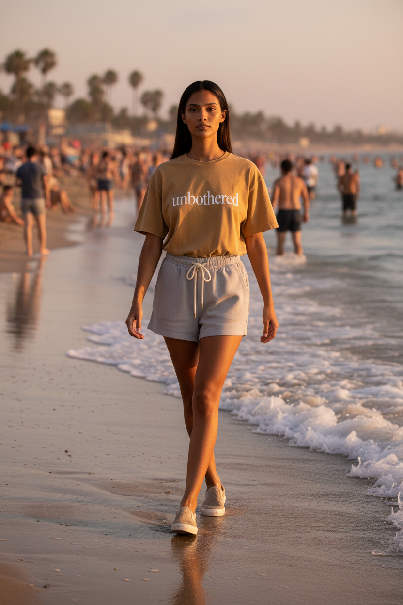 T-Shirt — "unbothered" Minimalist Vintage Washed Tee