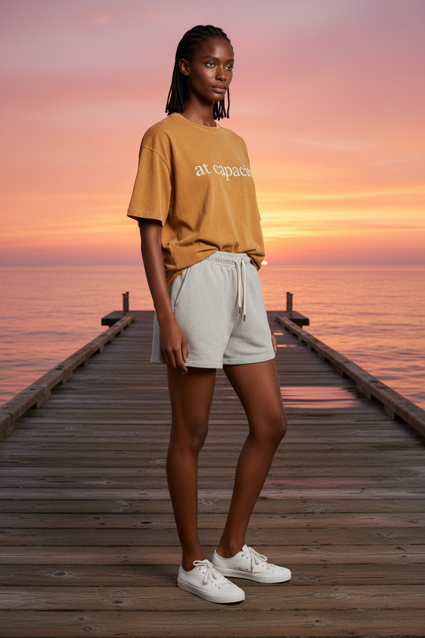 T-Shirt — "at capacity" Minimalist Vintage Washed Tee