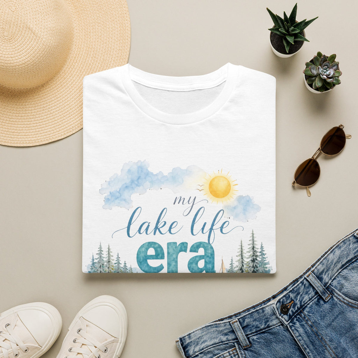 Lake Life Era T-Shirt — Scenic Sun & Canoe Graphic Tee