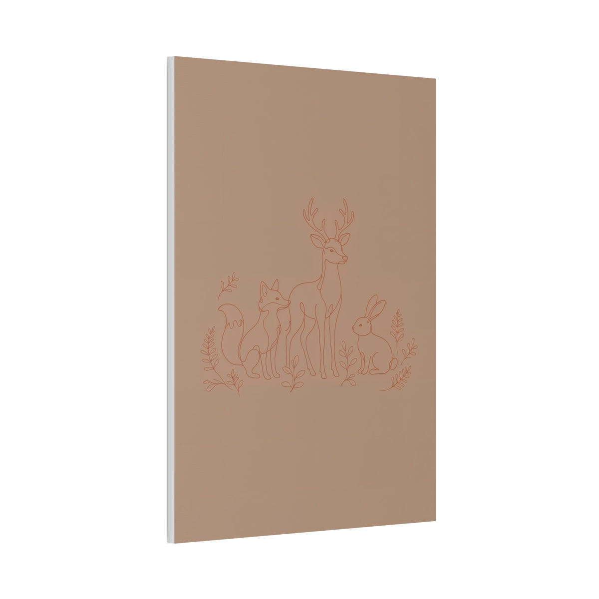Woodland Animal Line Art Nursery Print | Fox Deer Rabbit Canvas | Gender Neutral Nursery Decor