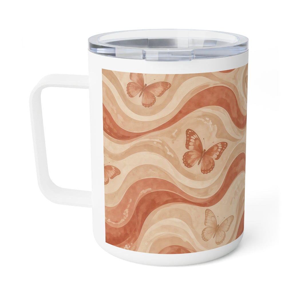 Butterfly Abstract Swirl Coffee Mug | Minimalist Aesthetic Mug | Warm Boho Gift
