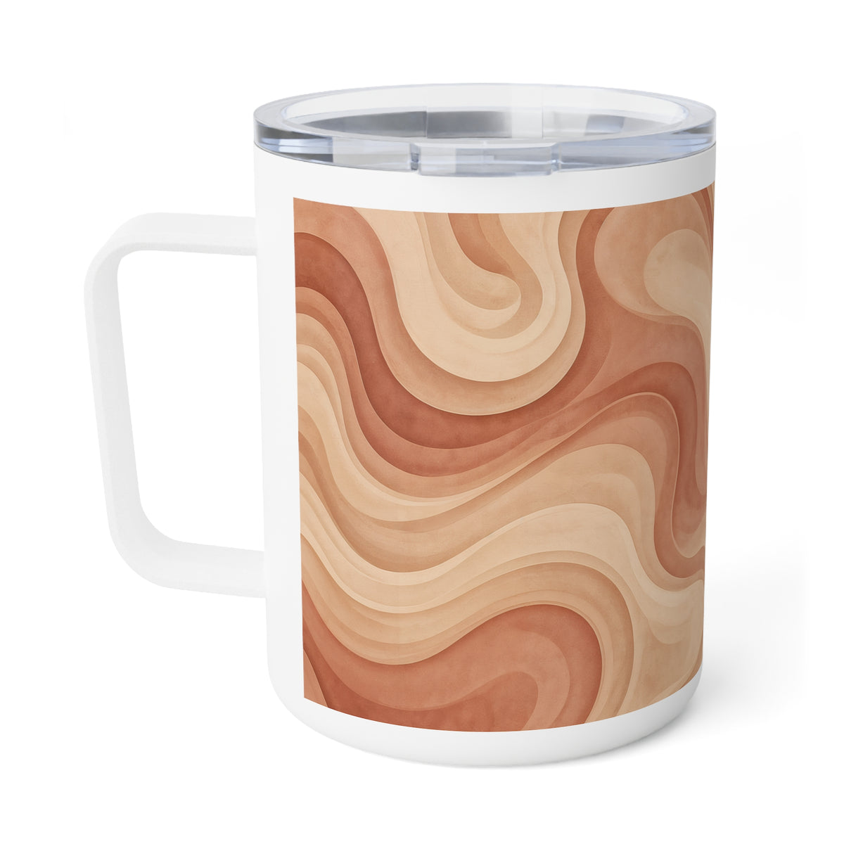 Terracotta Abstract Swirl Coffee Mug | Minimalist Aesthetic Mug | Warm Boho Gift