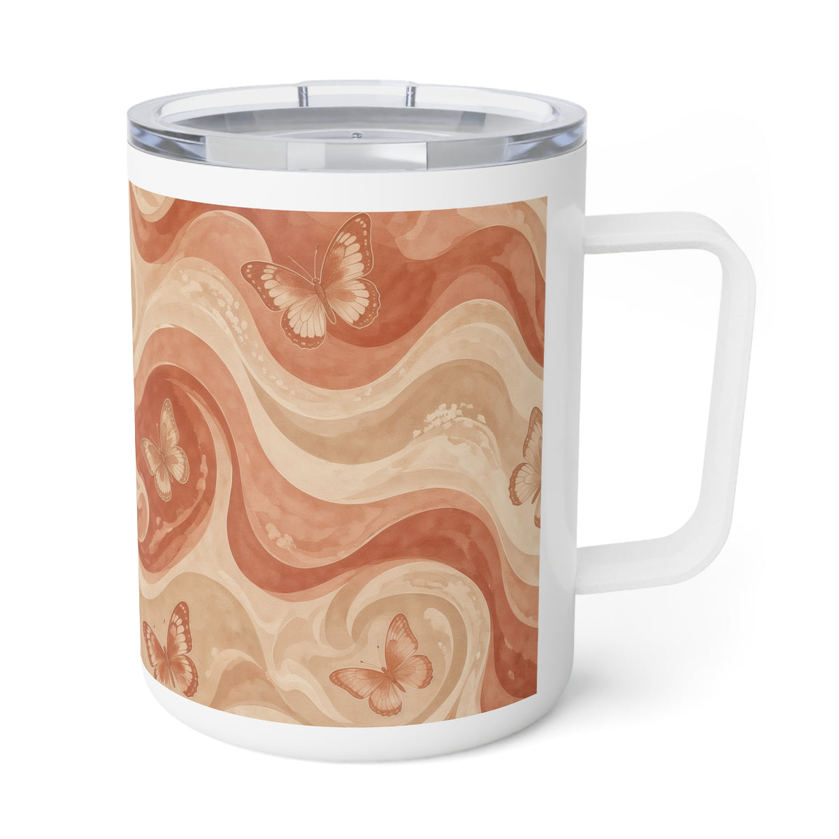 Butterfly Abstract Swirl Coffee Mug | Minimalist Aesthetic Mug | Warm Boho Gift