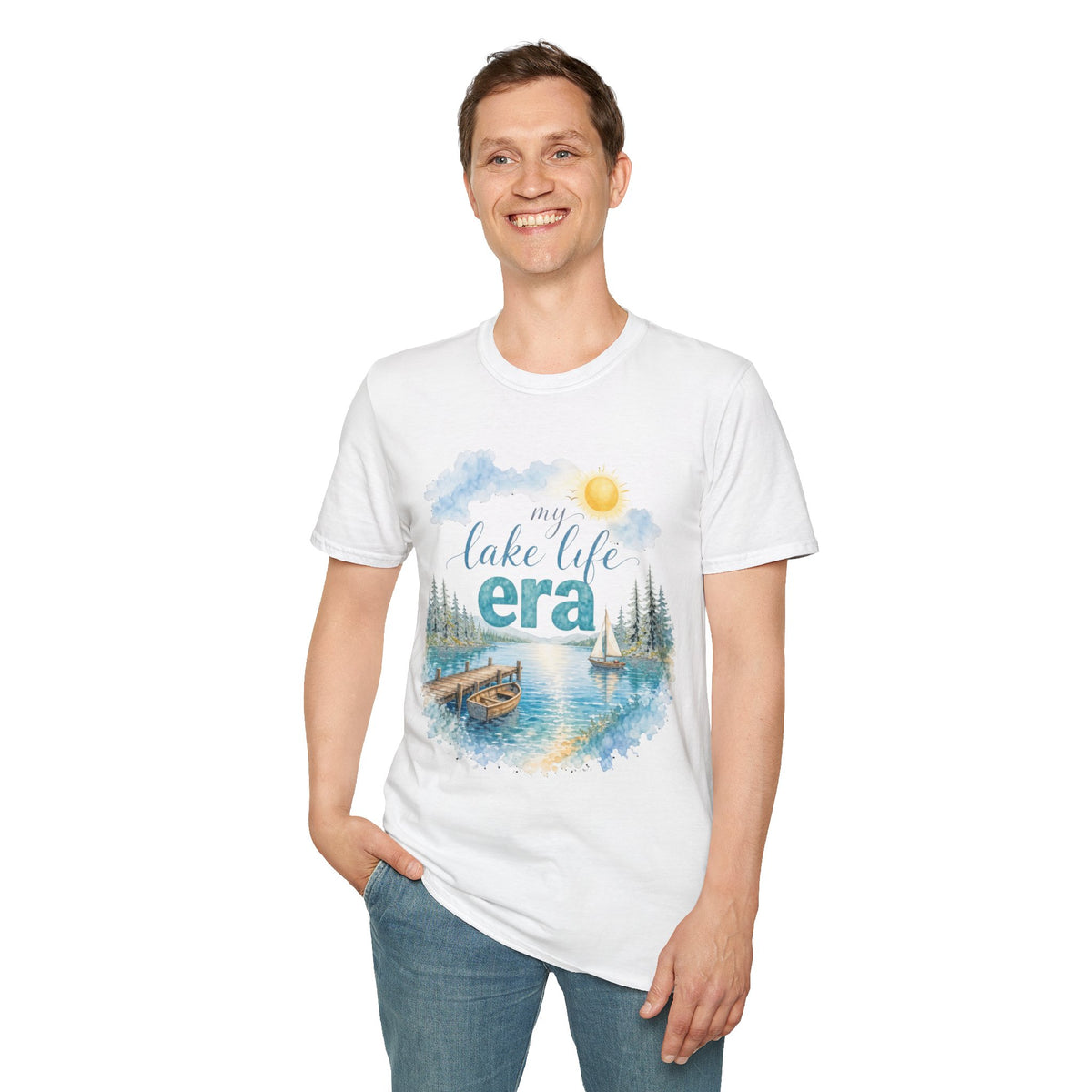 Lake Life Era T-Shirt — Scenic Sun & Canoe Graphic Tee