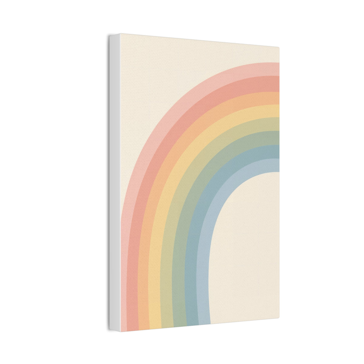 Pastel Rainbow Arch Nursery Print | Soft Gradient Baby Room Canvas | Modern Gender Neutral Decor, Stretched Canvas 0.75"