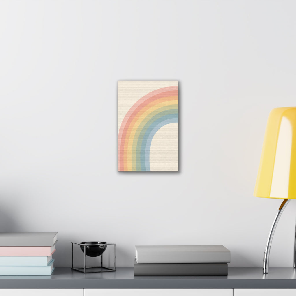 Pastel Rainbow Arch Nursery Print | Soft Gradient Baby Room Canvas | Modern Gender Neutral Decor, Stretched Canvas 0.75"