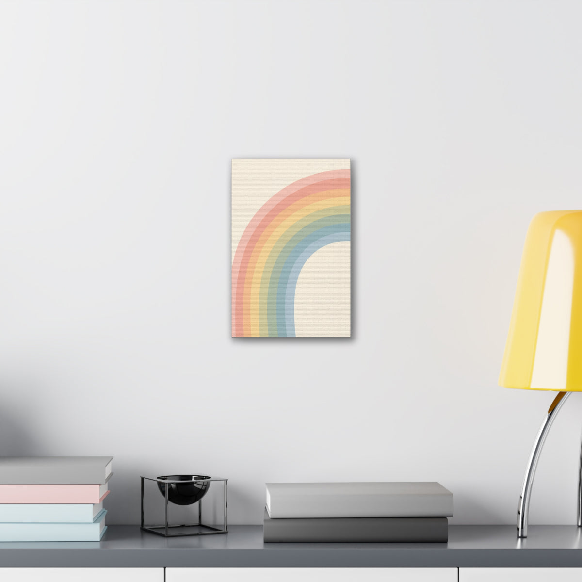 Pastel Rainbow Arch Nursery Print | Soft Gradient Baby Room Canvas | Modern Gender Neutral Decor, Stretched Canvas 0.75"