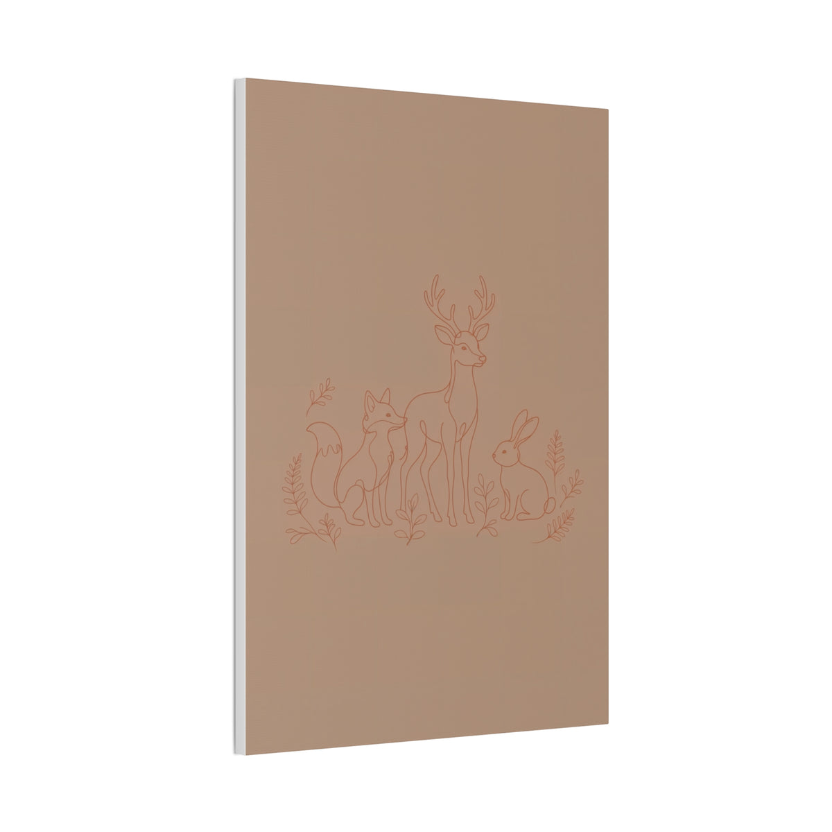 Woodland Animal Line Art Nursery Print | Fox Deer Rabbit Canvas | Gender Neutral Nursery Decor