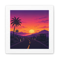 Sunset Road with Palm Trees Canvas