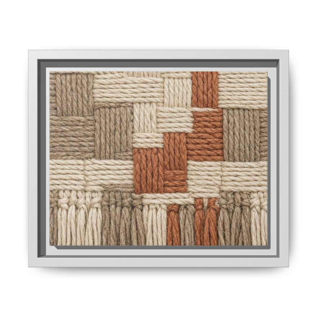 Woven Fiber Art Look Canvas | Boho Macrame Style Wall Art | Natural Textured Wall Decor
