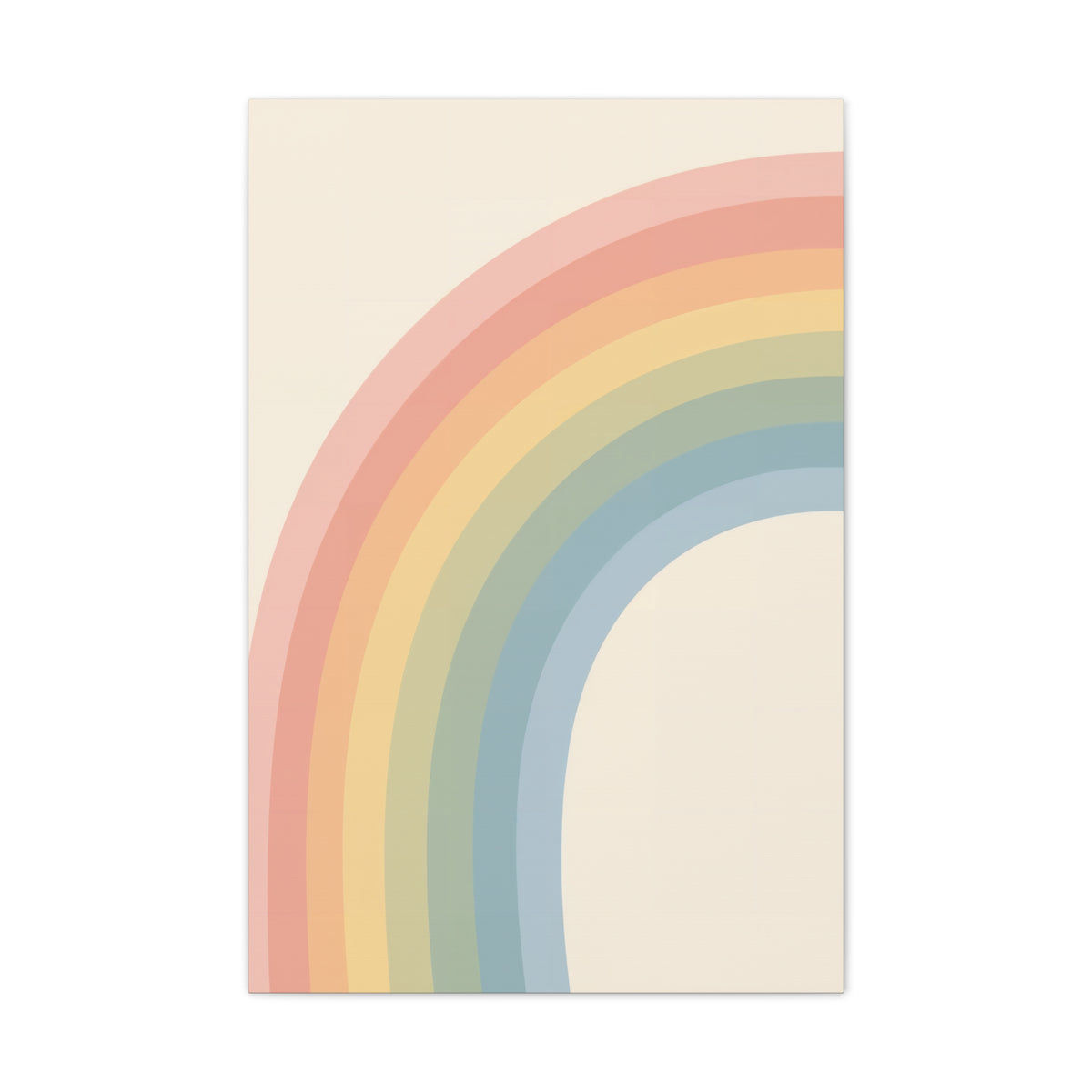 Pastel Rainbow Arch Nursery Print | Soft Gradient Baby Room Canvas | Modern Gender Neutral Decor, Stretched Canvas 0.75"