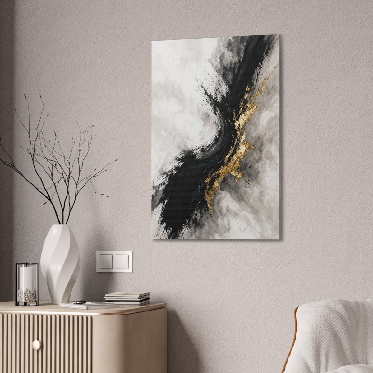 Cinnamon Spice Color Field Canvas | Warm Autumn Abstract Wall Art | Cozy Fall Living Room Decor