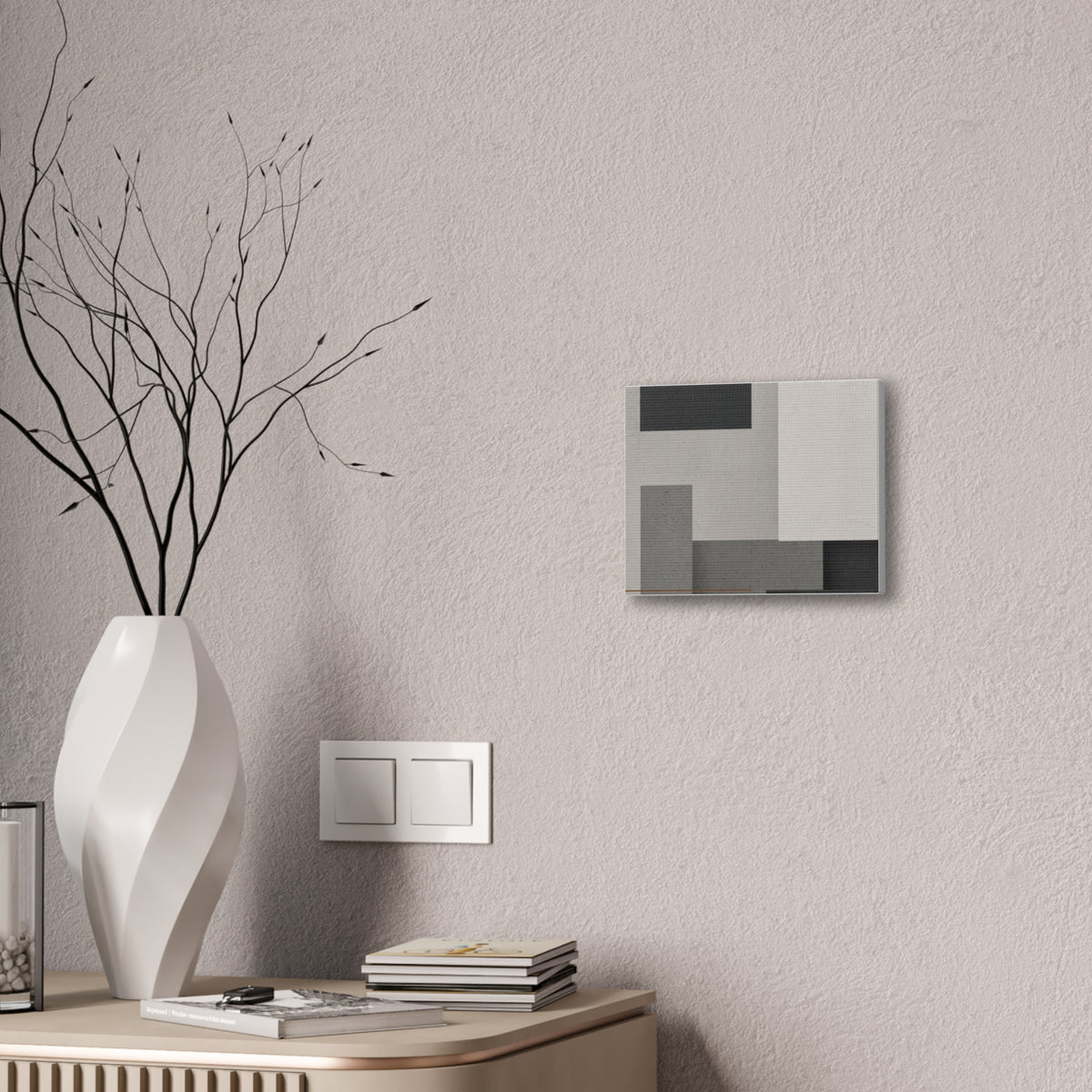Brutalist Concrete Abstract Canvas | Industrial Modern Wall Art | Minimalist Loft Decor
